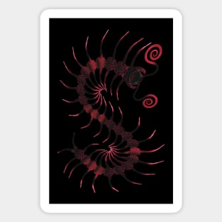 The Darkest Red Centipede Magnet